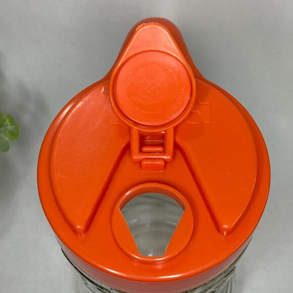 Vintage Anchor Hocking Tang Pitcher/Carafe Orange Lid Retro 1970's - Picture 5 of 8